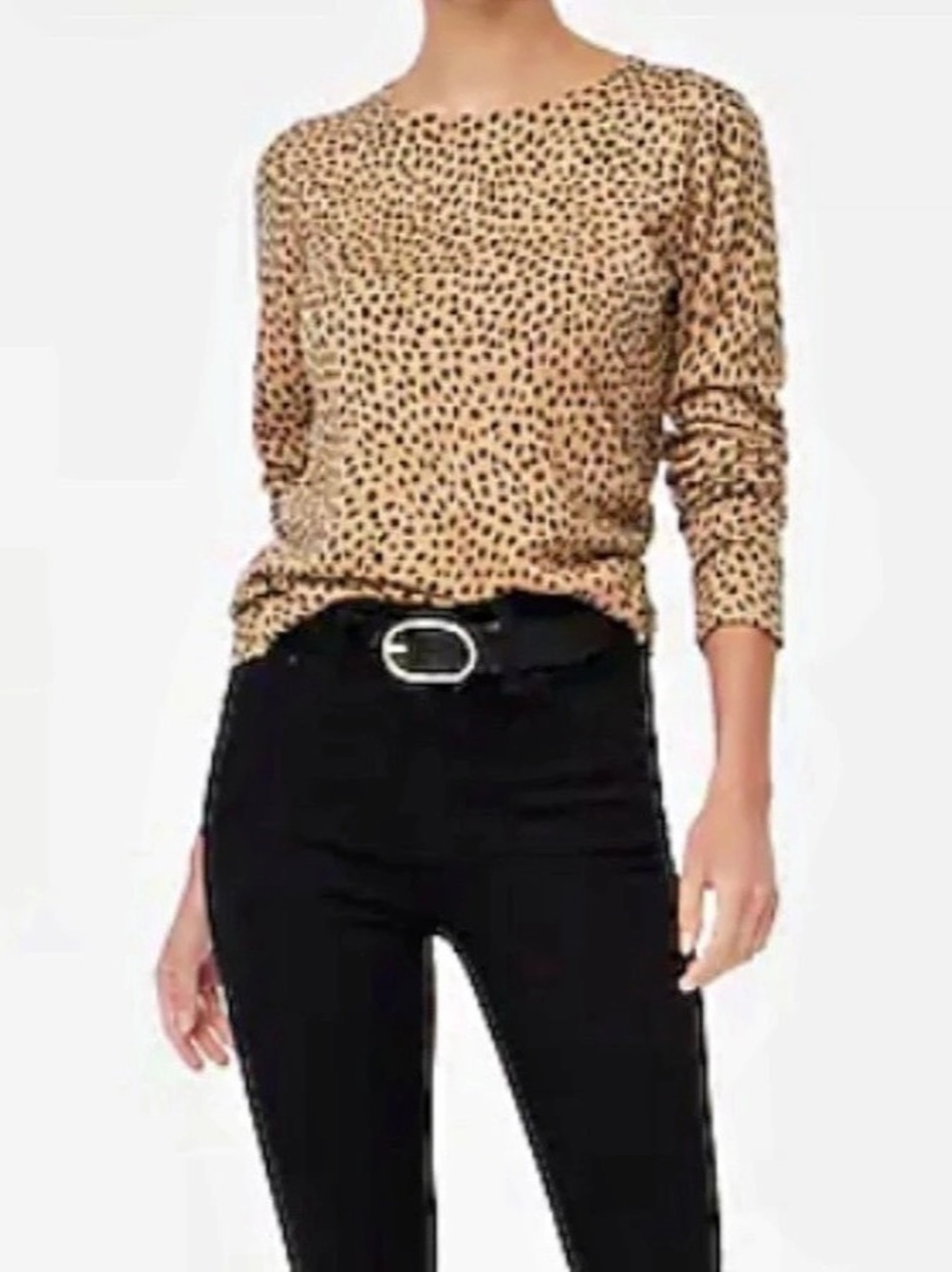 J.Crew Factory Cheetah Teddie Crewneck Sweater, Size Small NWT
